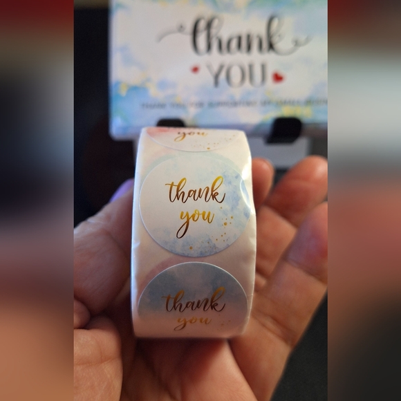 🦋LAST ONE NWT 550ct -50 Thank You Cards +500Thank You Stickers 2.12 x 3.54 - Picture 5 of 6
